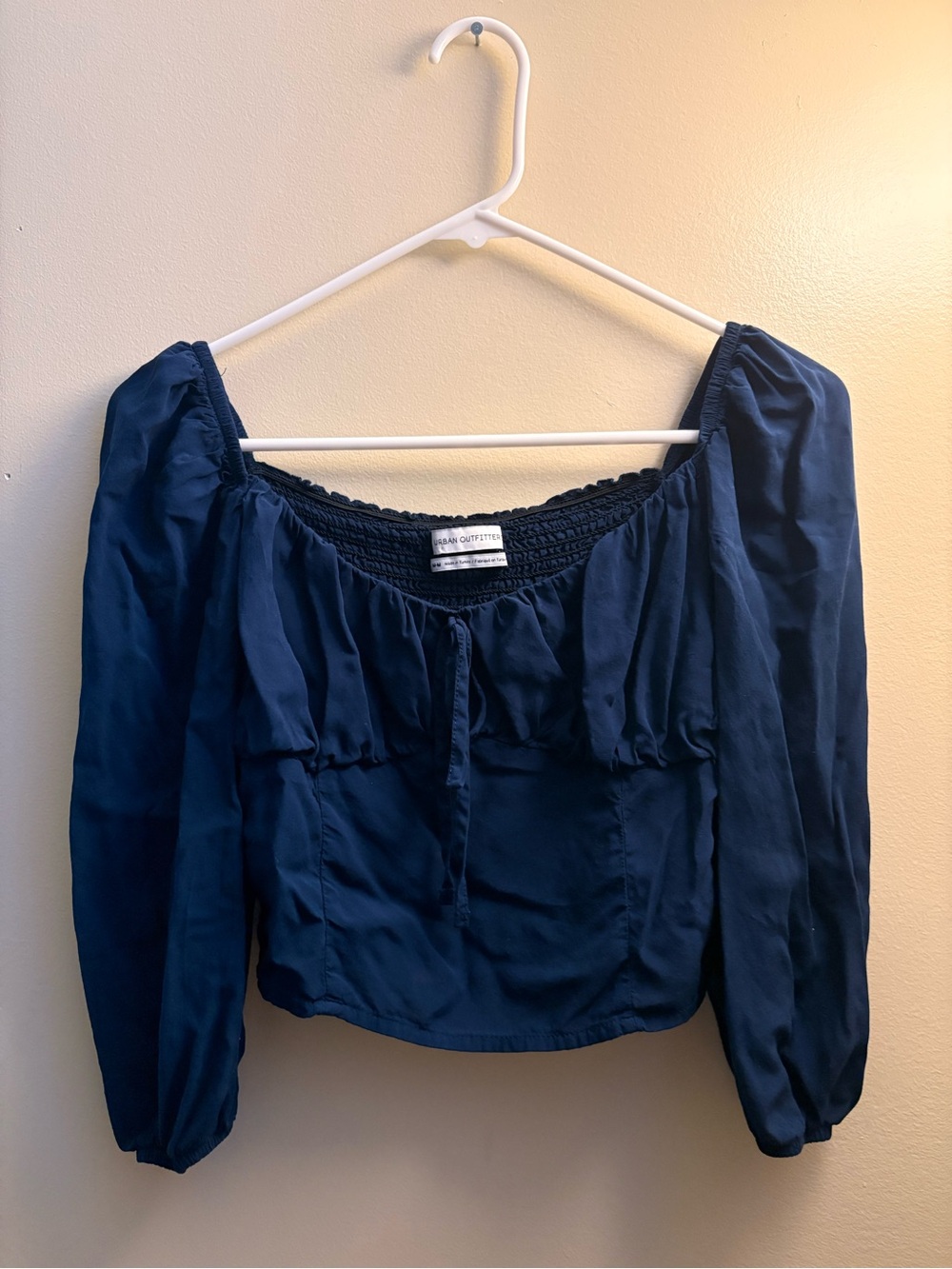 Urban Outfitters Navy Off-the-Shoulder Blouse
